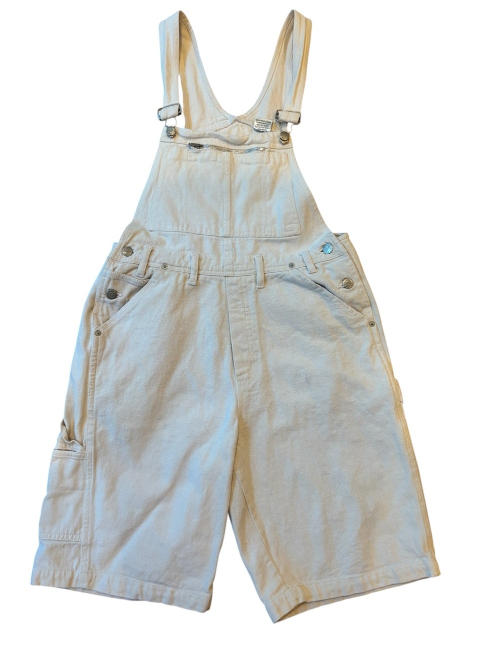 Vtg No Excuses Shortalls y2K White Denim Size Medium